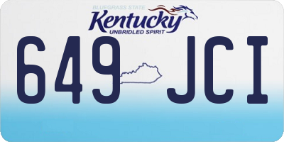 KY license plate 649JCI