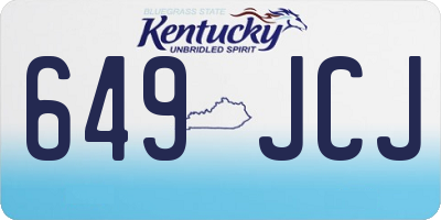 KY license plate 649JCJ