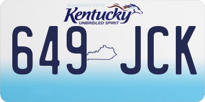 KY license plate 649JCK