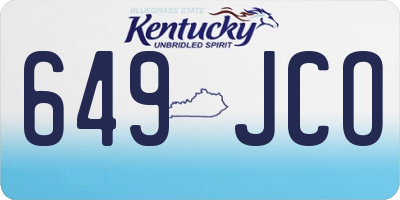 KY license plate 649JCO