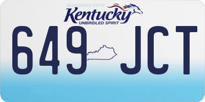 KY license plate 649JCT