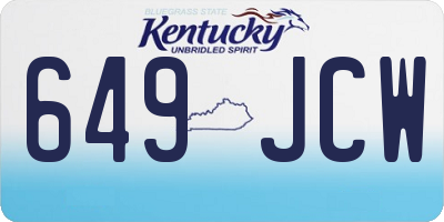 KY license plate 649JCW