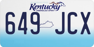 KY license plate 649JCX