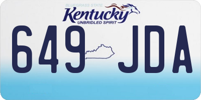 KY license plate 649JDA