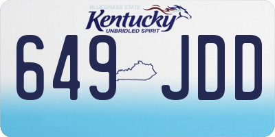 KY license plate 649JDD