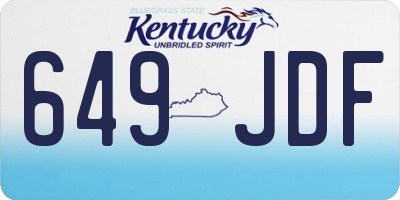 KY license plate 649JDF