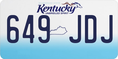 KY license plate 649JDJ