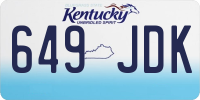KY license plate 649JDK