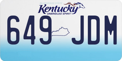 KY license plate 649JDM