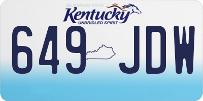 KY license plate 649JDW