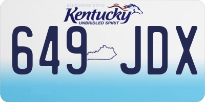 KY license plate 649JDX