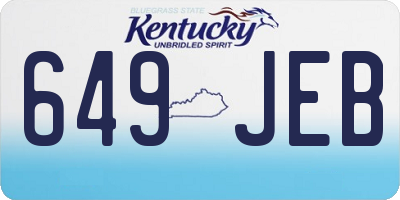 KY license plate 649JEB