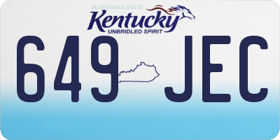 KY license plate 649JEC