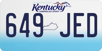 KY license plate 649JED