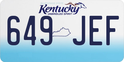 KY license plate 649JEF