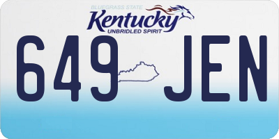 KY license plate 649JEN