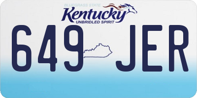 KY license plate 649JER