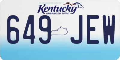 KY license plate 649JEW