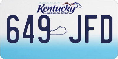 KY license plate 649JFD