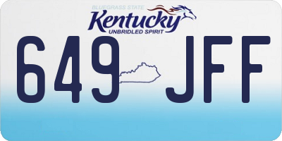 KY license plate 649JFF