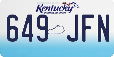 KY license plate 649JFN