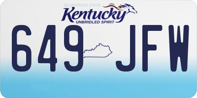 KY license plate 649JFW