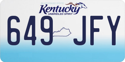 KY license plate 649JFY