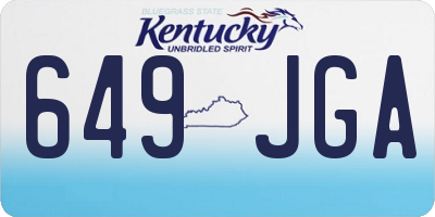KY license plate 649JGA