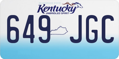 KY license plate 649JGC