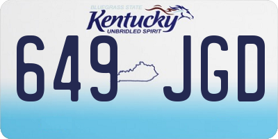 KY license plate 649JGD