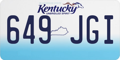KY license plate 649JGI