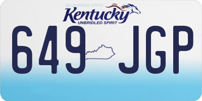 KY license plate 649JGP