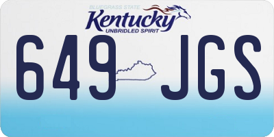 KY license plate 649JGS