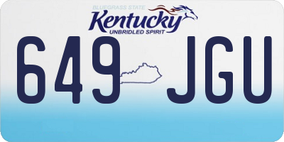 KY license plate 649JGU