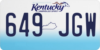 KY license plate 649JGW
