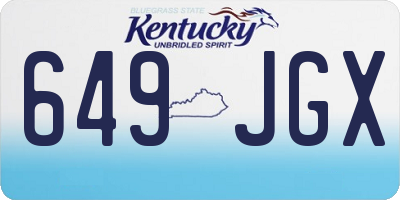 KY license plate 649JGX