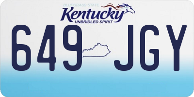 KY license plate 649JGY