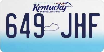 KY license plate 649JHF