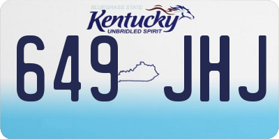 KY license plate 649JHJ