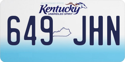 KY license plate 649JHN