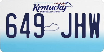 KY license plate 649JHW