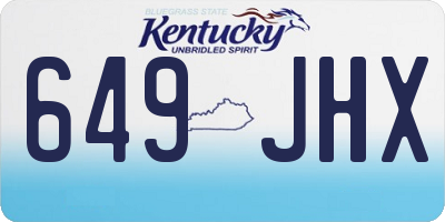 KY license plate 649JHX