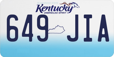 KY license plate 649JIA