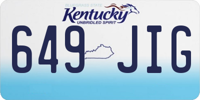 KY license plate 649JIG