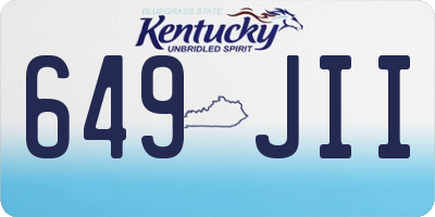 KY license plate 649JII