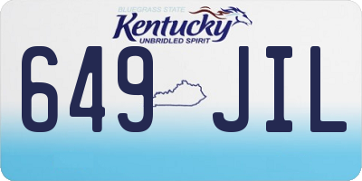 KY license plate 649JIL