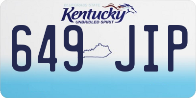 KY license plate 649JIP