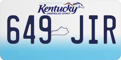 KY license plate 649JIR
