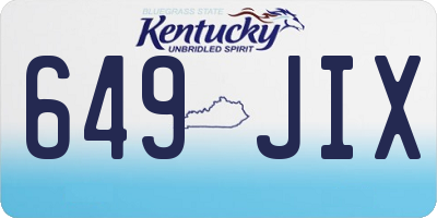 KY license plate 649JIX