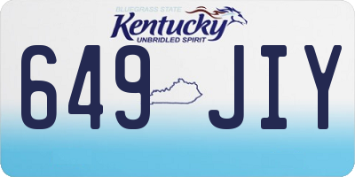 KY license plate 649JIY
